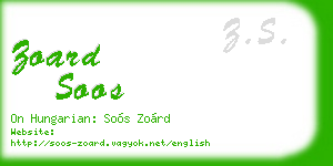 zoard soos business card