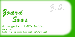 zoard soos business card